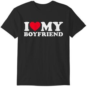 I Love My Boyfriend Funny Cute Love Couple Valentine Meme Graphic T-Shirt 92